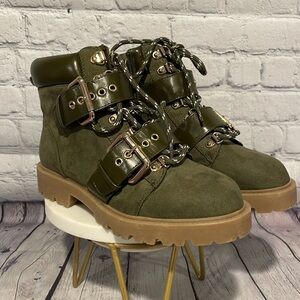 ASOS army, green and gold boots size 6 wide